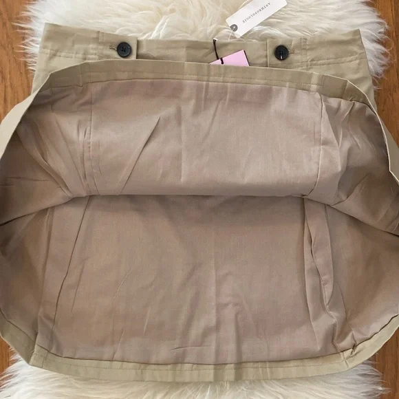 Avec Les Filles Pleated Preppy Mini Skirt in Safari Khaki - Picture 8 of 13